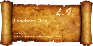 Leschner Ida névjegykártya